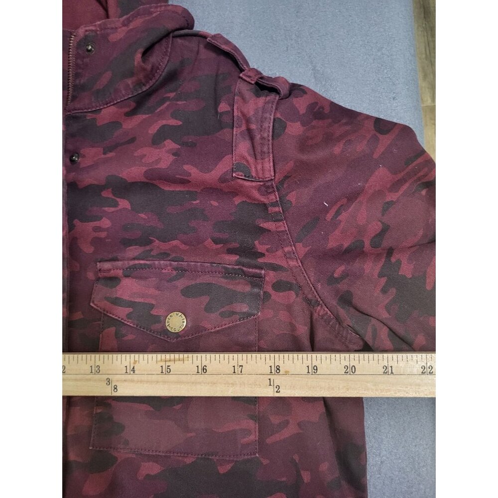 TINSEL Women's SZ LG Camo Drawstring Snap Button Jacket with Removable Hood - Picture 5 of 9